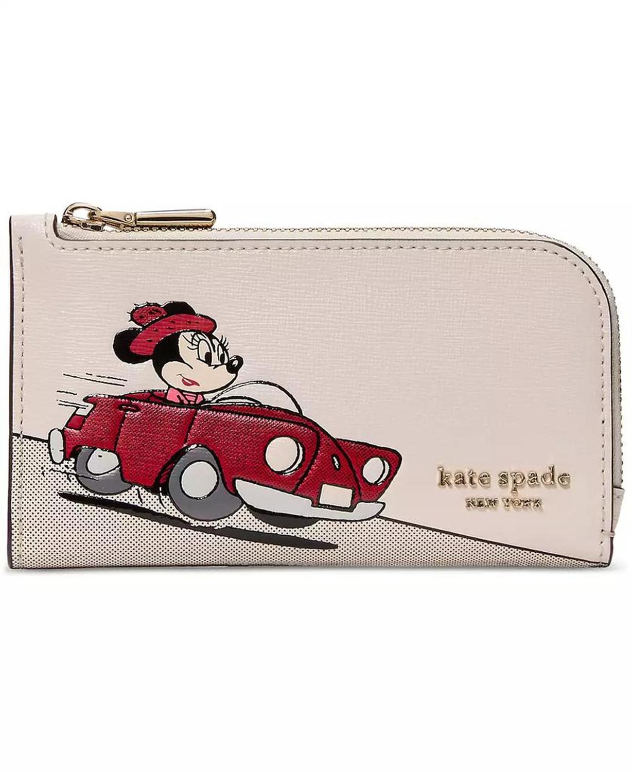 Disney | Macy's Minnie Mouse Zip-Top Leather Wallet , Macy's Exclusive