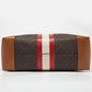 Michael Kors Signature Coated Canvas And Leather Large Logo Stripe Eva Tote