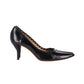 Saint Laurent Court Shoe Pumps with Overstitch in Black Leather