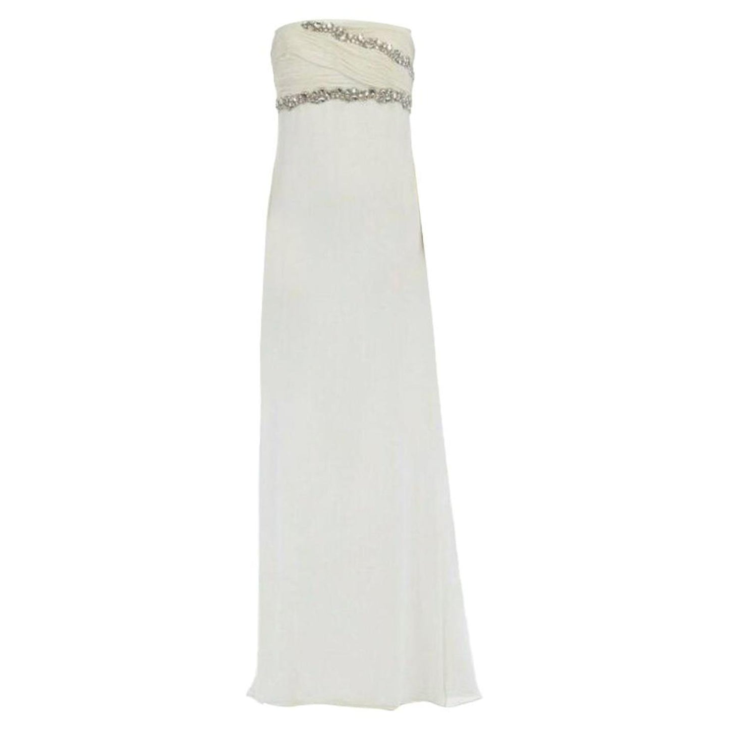 Notte crystal jewel embellished pleated bt evening gown dress