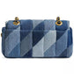 Tabby Mini Denim Shoulder Bag 20 with Patchwork Quilting