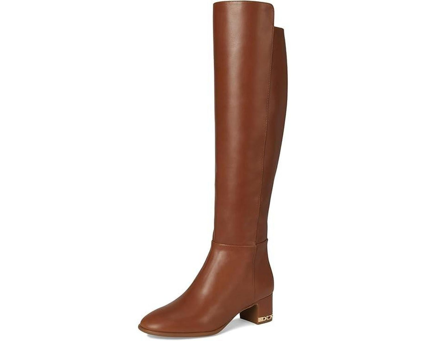 June Boots Women's  Brown Leather Round Toe Knee-High VER642