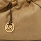 Michael Michael Kors Beige Metallic Canvas Ring Tote