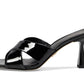 Clara 40S3CLMS1L-001 Mule Women's Black Leather Spool Heel JOBB1316