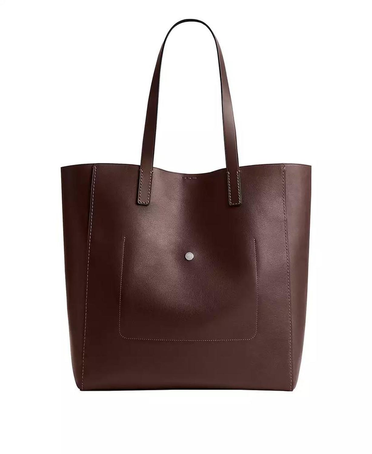 Men's Natural Grain Leather Tote Bag