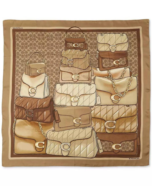 Stacked Tabby Printed Silk Square Scarf