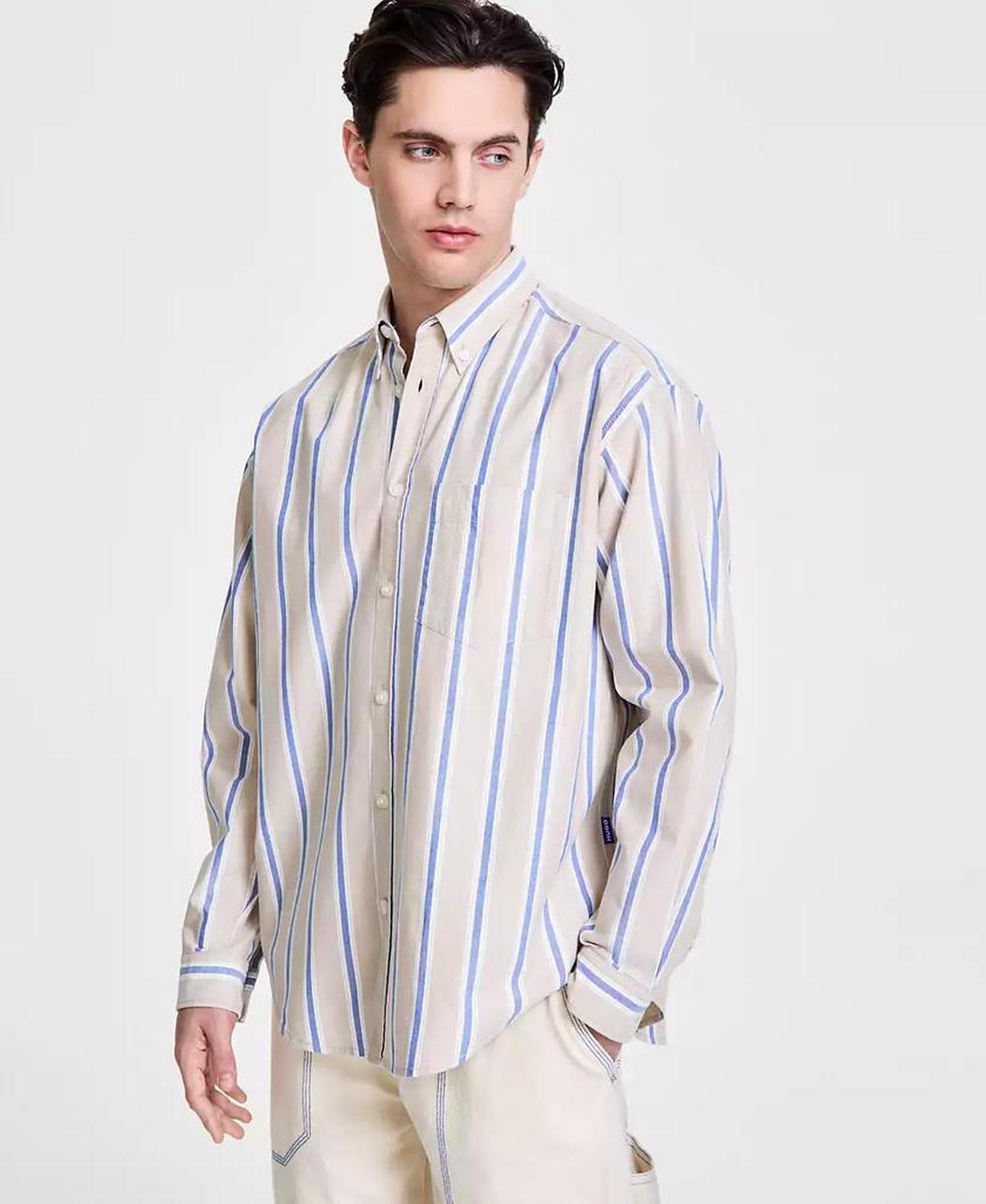 Men's Oversized-Fit Stripe Shirt