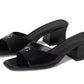 Sculpted C Leather Block Heel Sandals