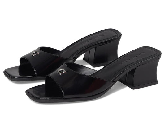 Sculpted C Leather Block Heel Sandals