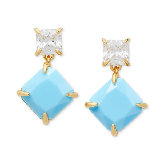 Gold-Tone Color Cubic Zirconia Drop Earrings