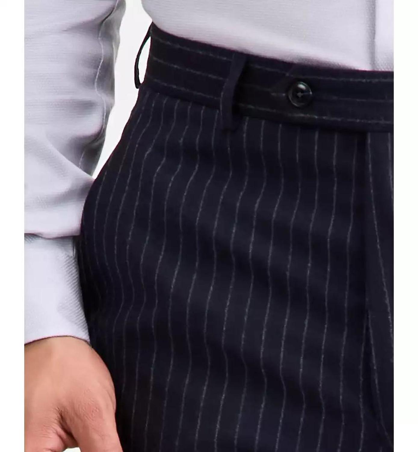Men's Classic-Fit Wool-Blend Pinstripe Suit Separate Pants