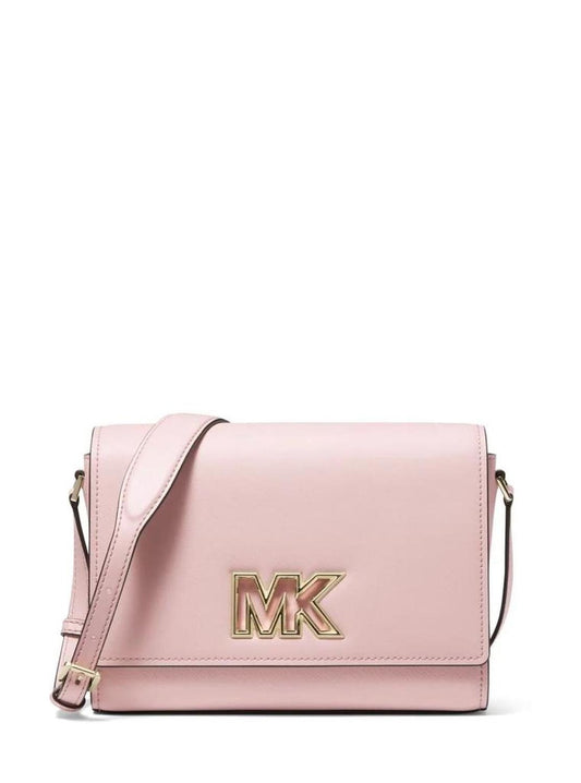 MIMIleather MK Signature LOGO Flap Messenger Crossbody Bag