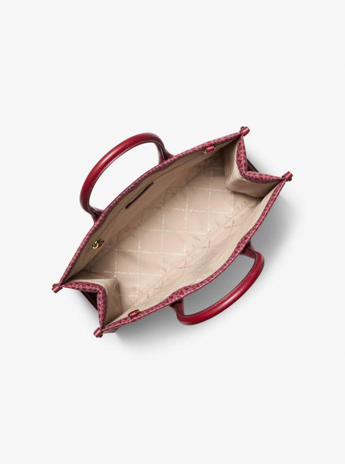 Mirella Medium Metallic Signature Logo Tote Bag