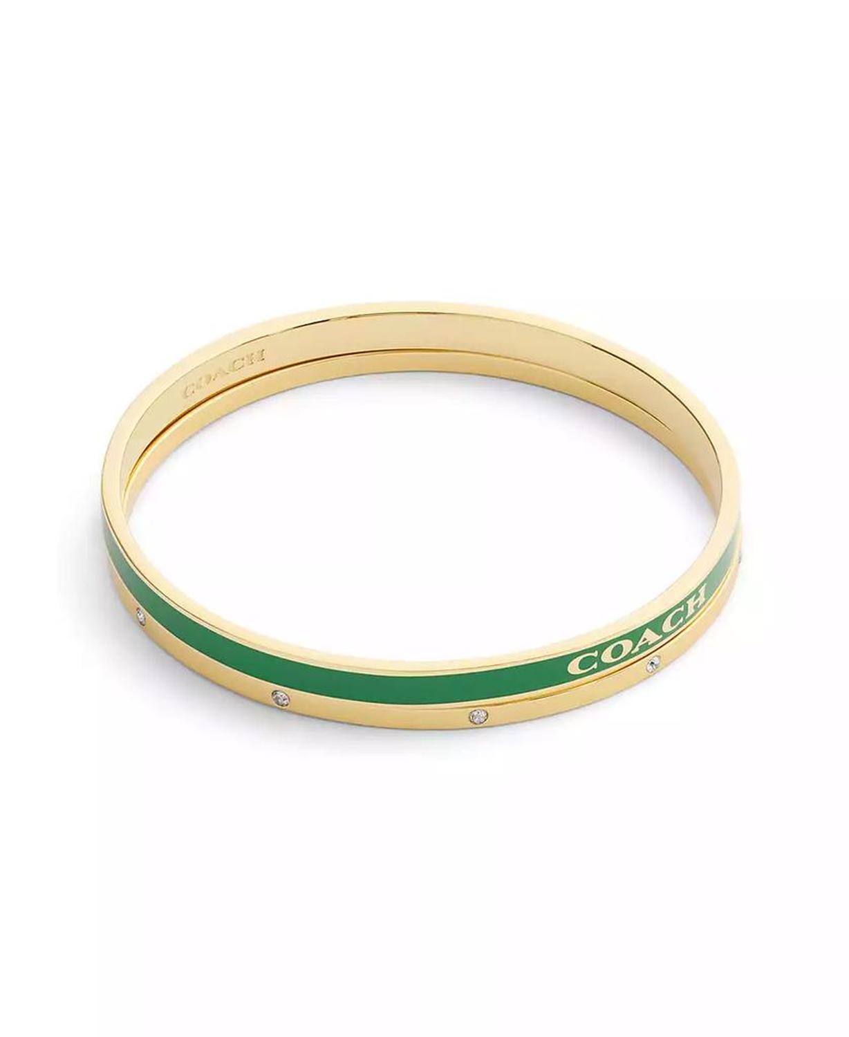 Gold Plated Duo Bangle Bracelet Set