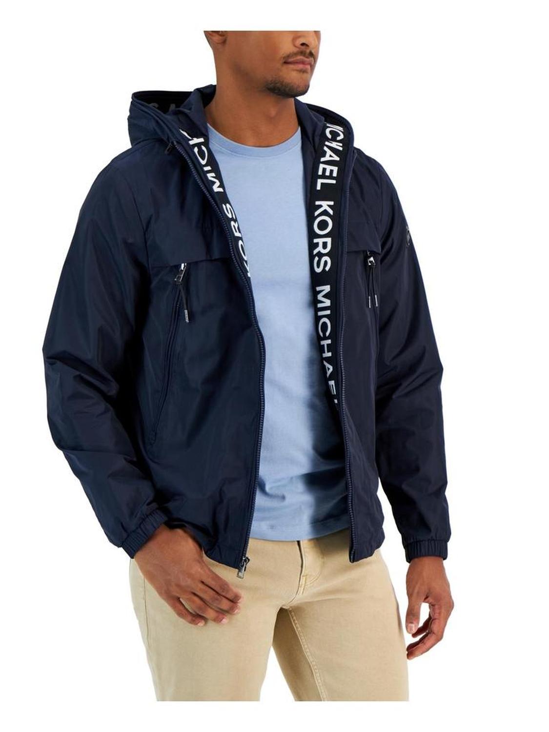 Mens Logo Hooded Windbreaker Jacket