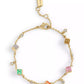 Faux Stone Signature Logo Enamel Cube Strand Bracelet