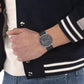 Men's Oliver Black Leather Calfskin Strap Watch, 41mm
