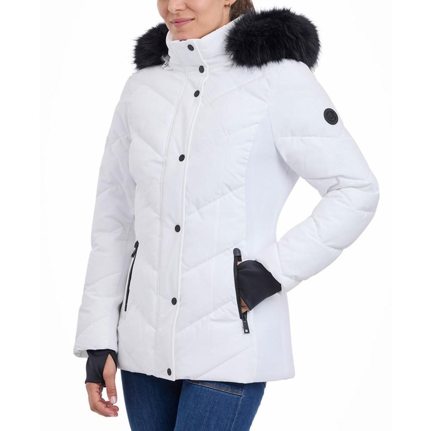 Women's Faux-Fur-Trim Hooded Puffer Coat, Created for Macy's