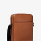 Cooper Logo Embossed Pebbled Leather Messenger Bag