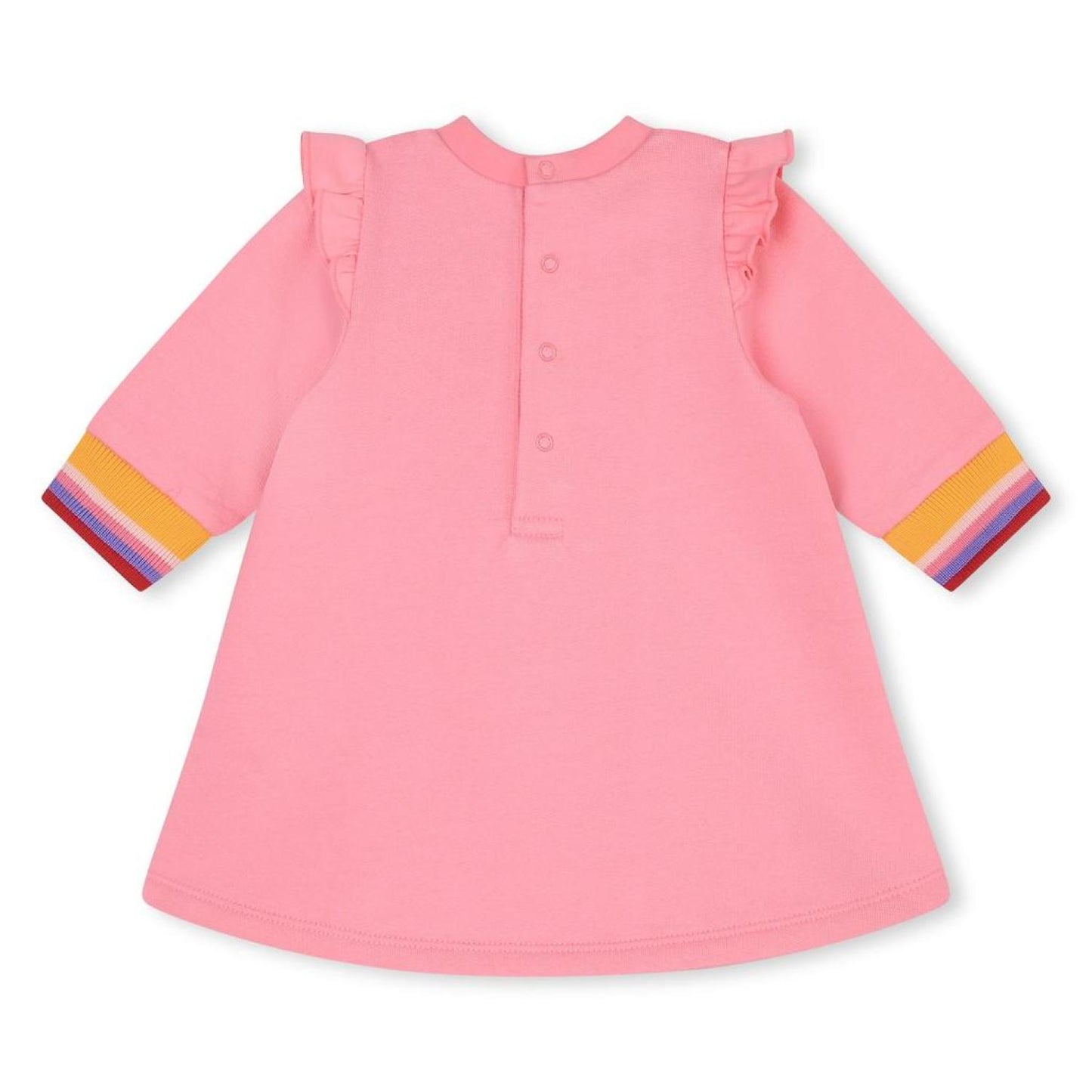 Pink Graphic Ruffle Dress