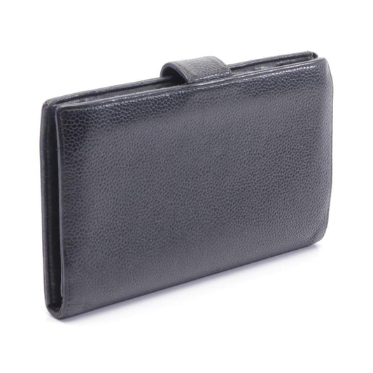 Coco Mark Bi-Fold Long Wallet Caviar Skin  Gold Hardware