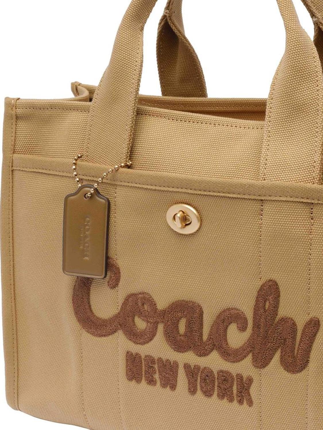 Coach Logo Flocked Zip-Up Tote Bag