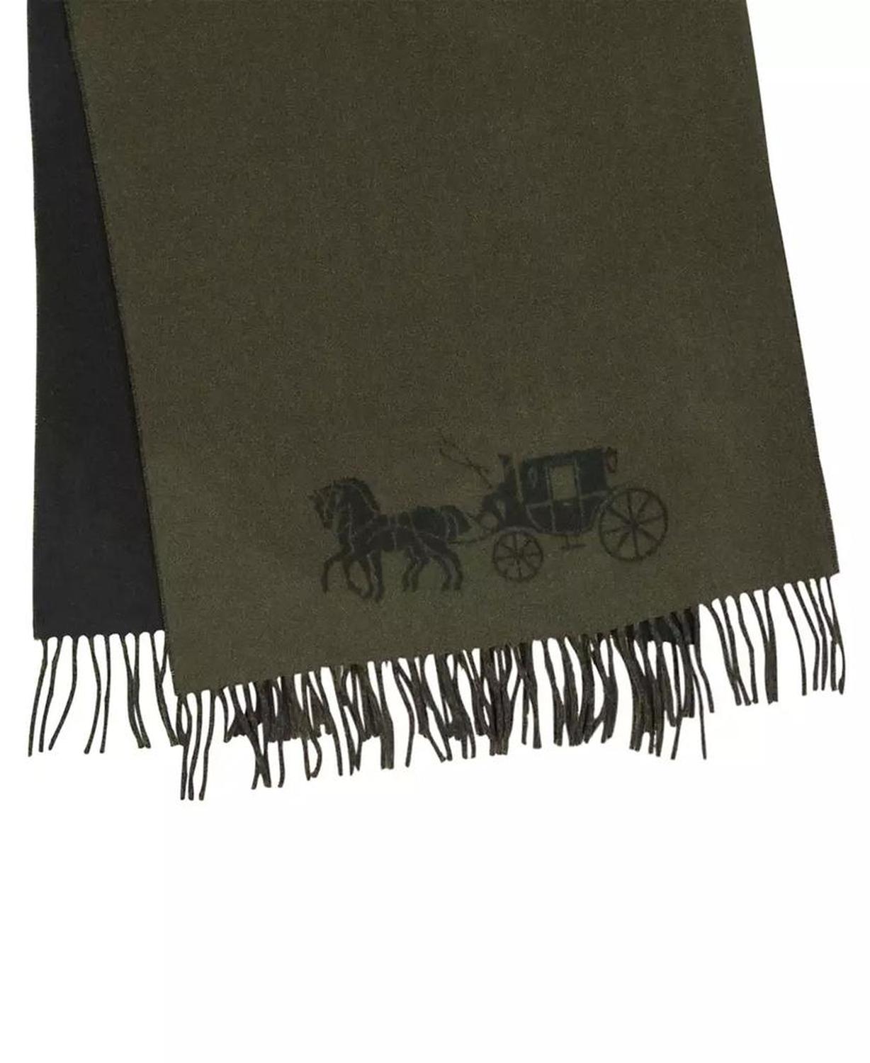 Women's Oversized Bicolor Horse and Carriage Muffler