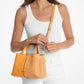 Flora Medium Signature Logo and Leather Satchel