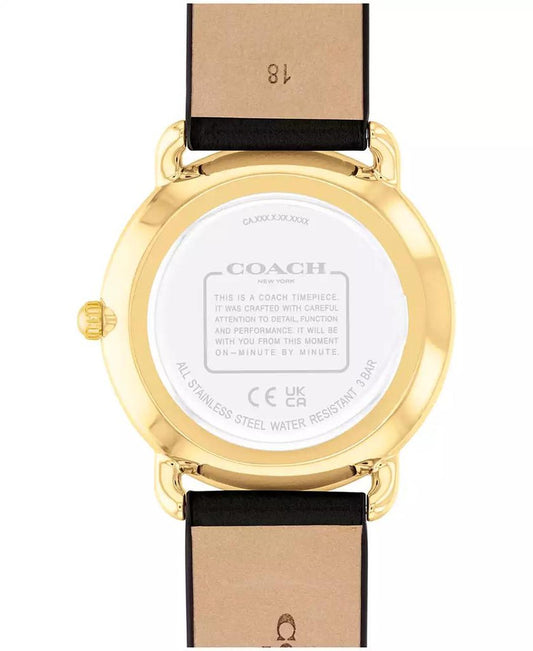 Women's Elliot Black Leather Strap Watch, 36mm