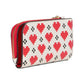 Devin Pixel Hearts Embossed Saffiano Leather Small Slim Bifold Wallet