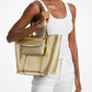 Jet Set Large 2-in-1 Metallic Leather Tote Bag