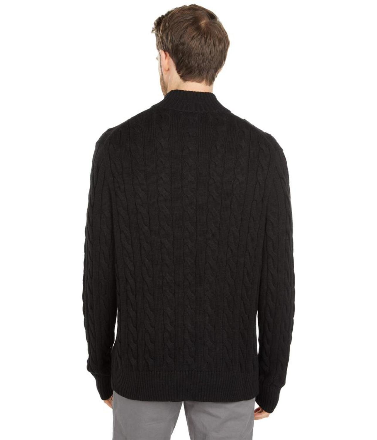 Long Sleeve Cotton Cable 1/2 Zip