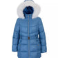 Toddler and Little Girls Belted Stadium Puffer Jacket