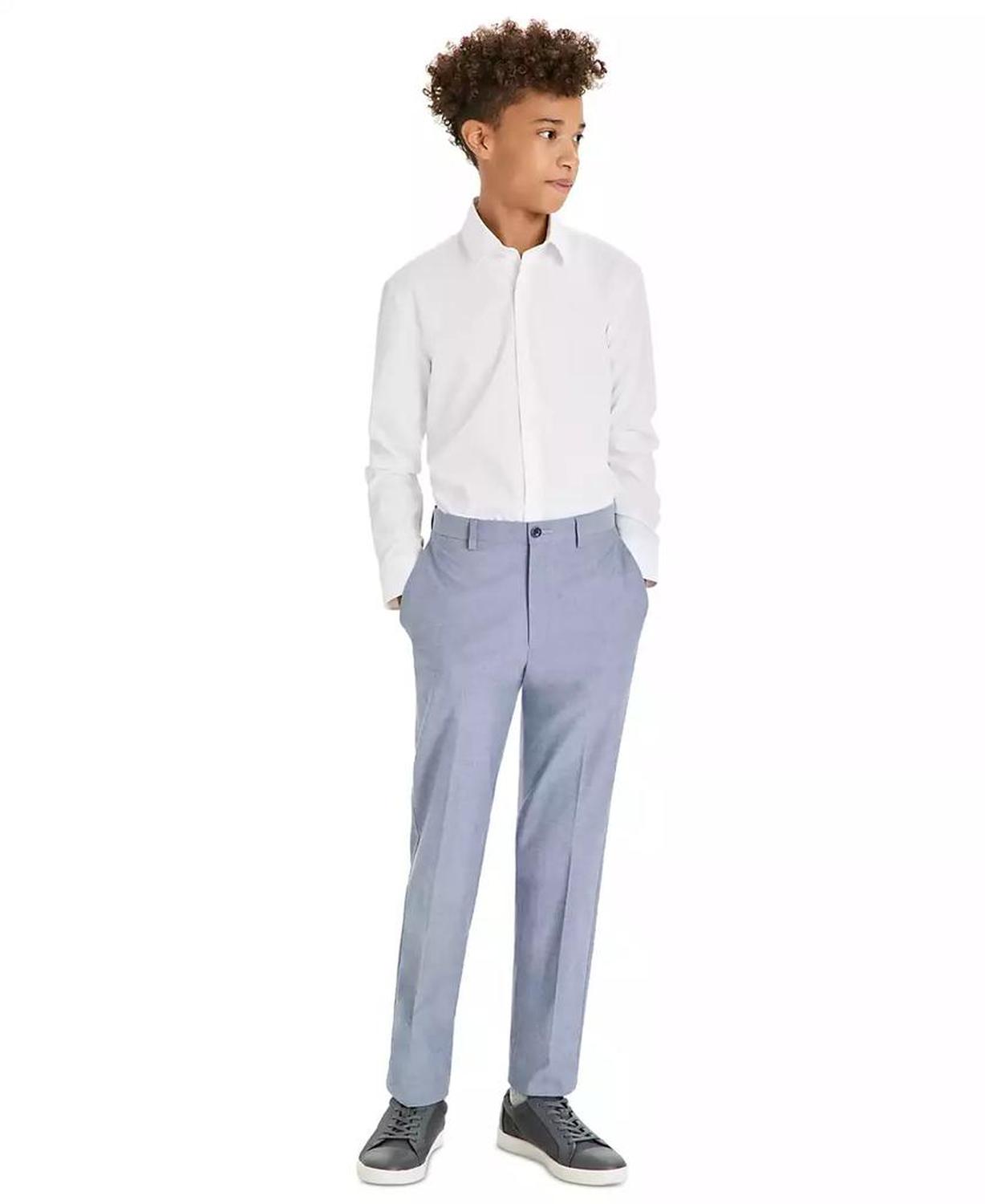 Big Boys Chambray Classic-Fit Dress Pants