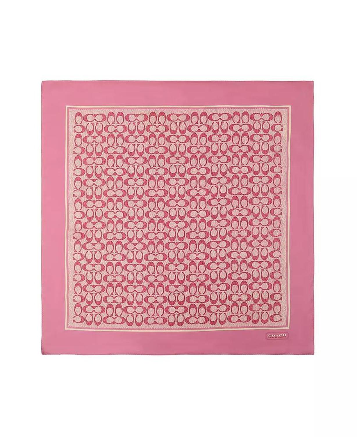 Textured Signature Print Silk Square Scarf