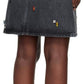 Black Gem A-Line Denim Midi Skirt