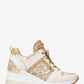 Georgie Animal Print Logo and Leather Trainer