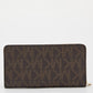 Michael Kors Brown Signature Coated Canvas Zip Around Wallet