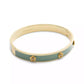Signature Faux Stone Tea Rose Enamel Bangle Boxed Bracelet