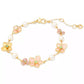 Gold-Tone Pastel Petals Bracelet