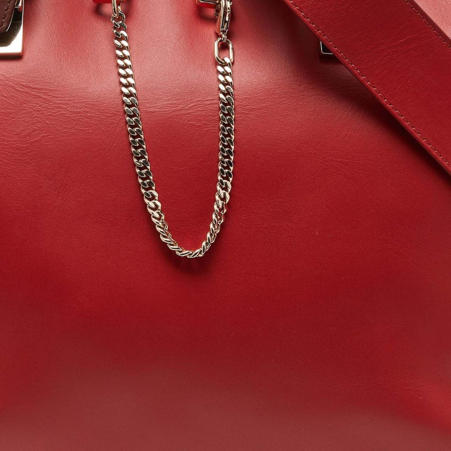 Chloe Red/brown Leather Medium Baylee Tote