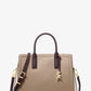 Laila Medium Color-Block Pebbled Leather Satchel