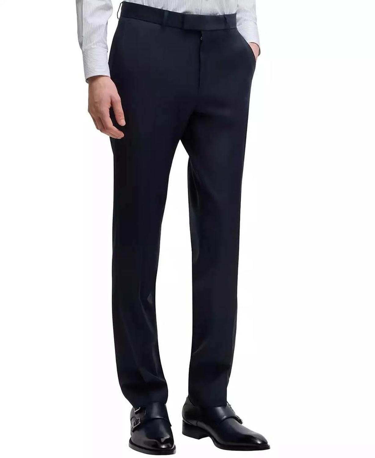 Men's Virgin Wool Slim-Fit Trousers