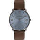 Unisex Elliot Dark Brown Leather Strap Watch, 40mm