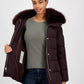 Women's Belted Hooded Faux-Fur-Collar Puffer Coat, Exclusively at Macy's