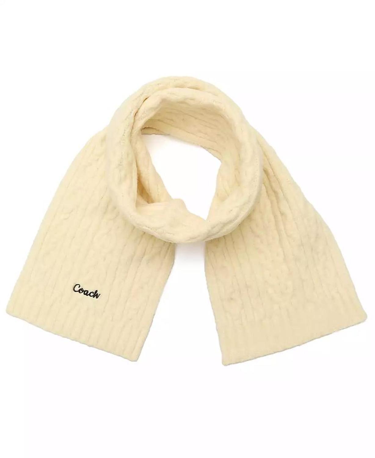 Women's Embroidered Cable-Knit Muffler Scarf
