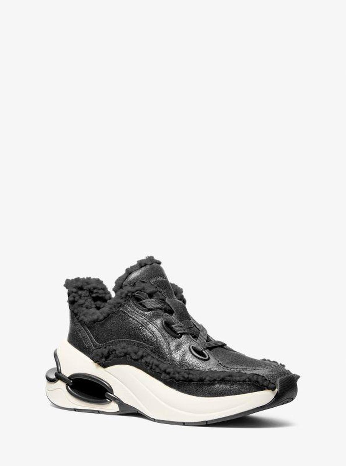 Toni Distressed Leather and Sherpa Trainer