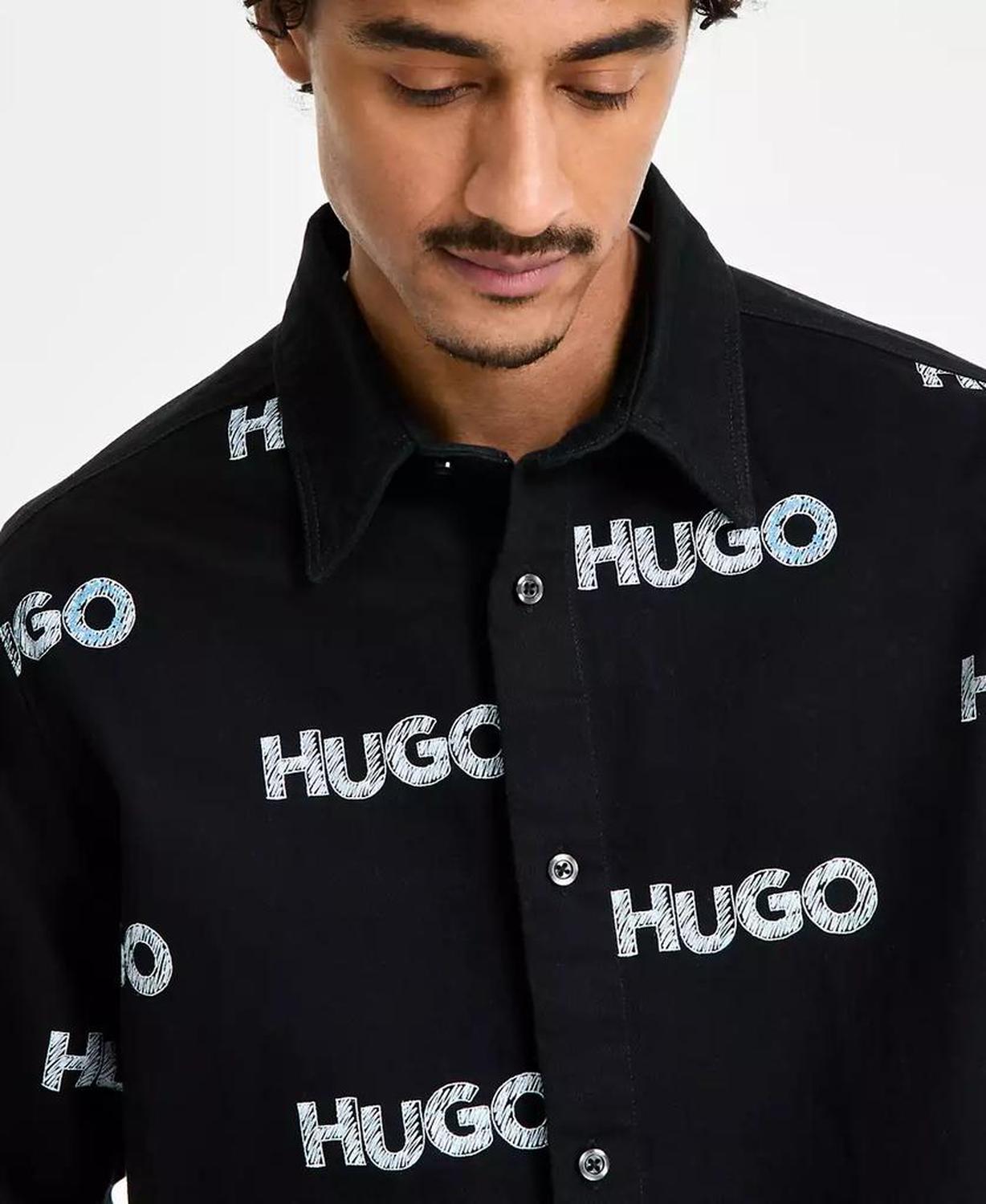 Men's Oversized-Fit Logo Shirt Jacket