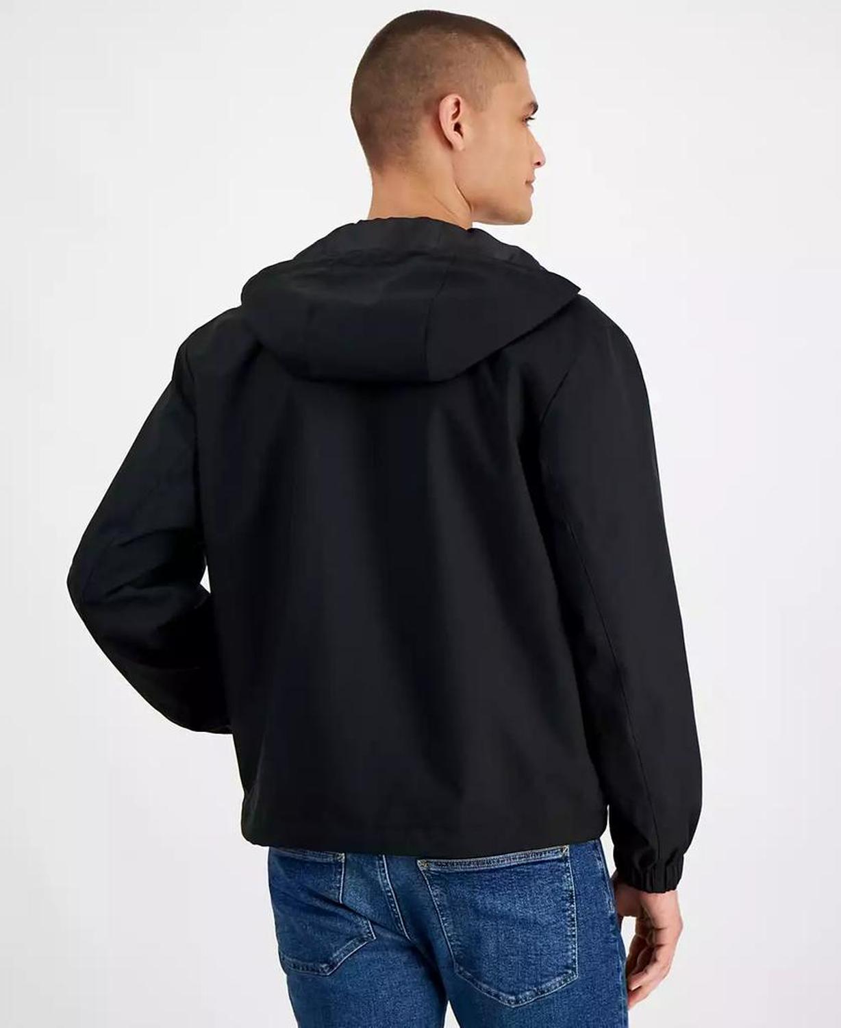 Men's Slim-Fit Lightweight Hooded Water-Repellent Windbreaker Jacket