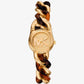 Petite Lock Gold-Tone and Tortoiseshell Acetate Chain Watch
